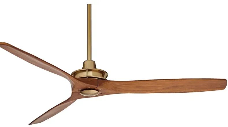 52" Casa Vieja Windspun Brass-Walnut Ceiling Fan with Remote