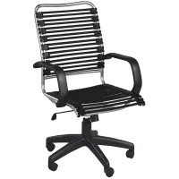 Allison Black and Aluminum Swivel High Back Office Chair