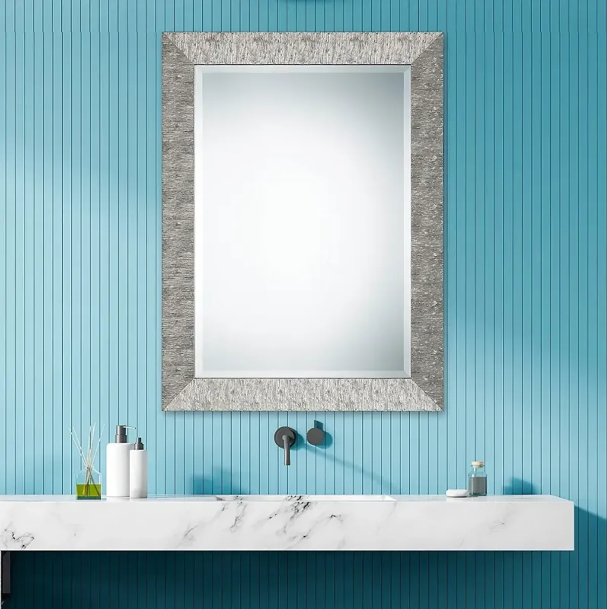 Noble Park Canyon Silver 30 1/2" x 40 1/2" Wall Mirror