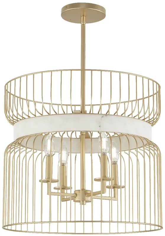 Minka-Lavery Park Slope by Robin Baron 4-Light Nouveau Gold Pendant