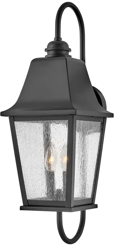 Hinkley- Outdoor Kingston Medium Wall Mount Lantern- Black