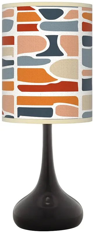 Retro Cobblestones Giclee Black Droplet Table Lamp