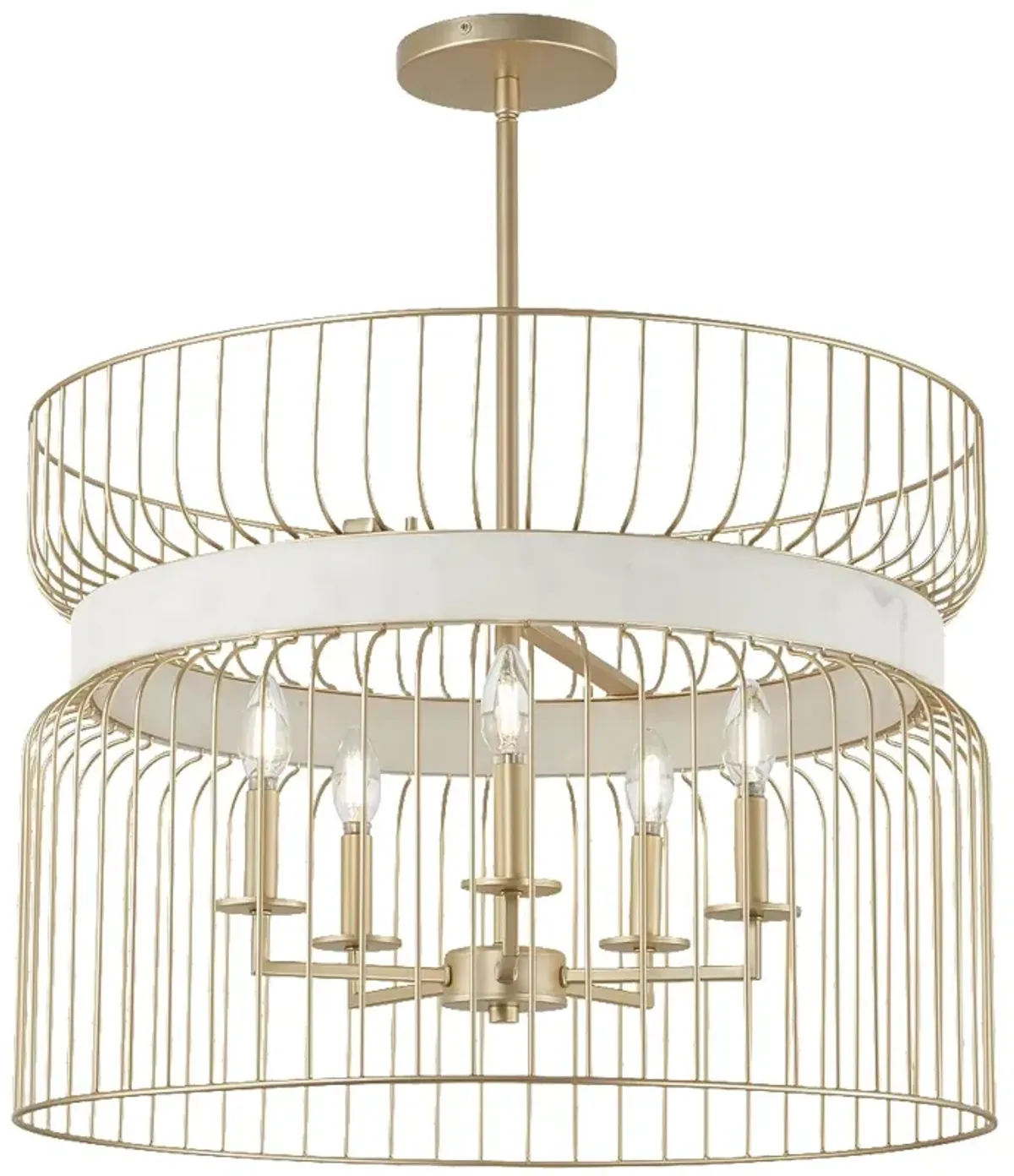 Minka-Lavery Park Slope by Robin Baron 5-Light Nouveau Gold Pendant