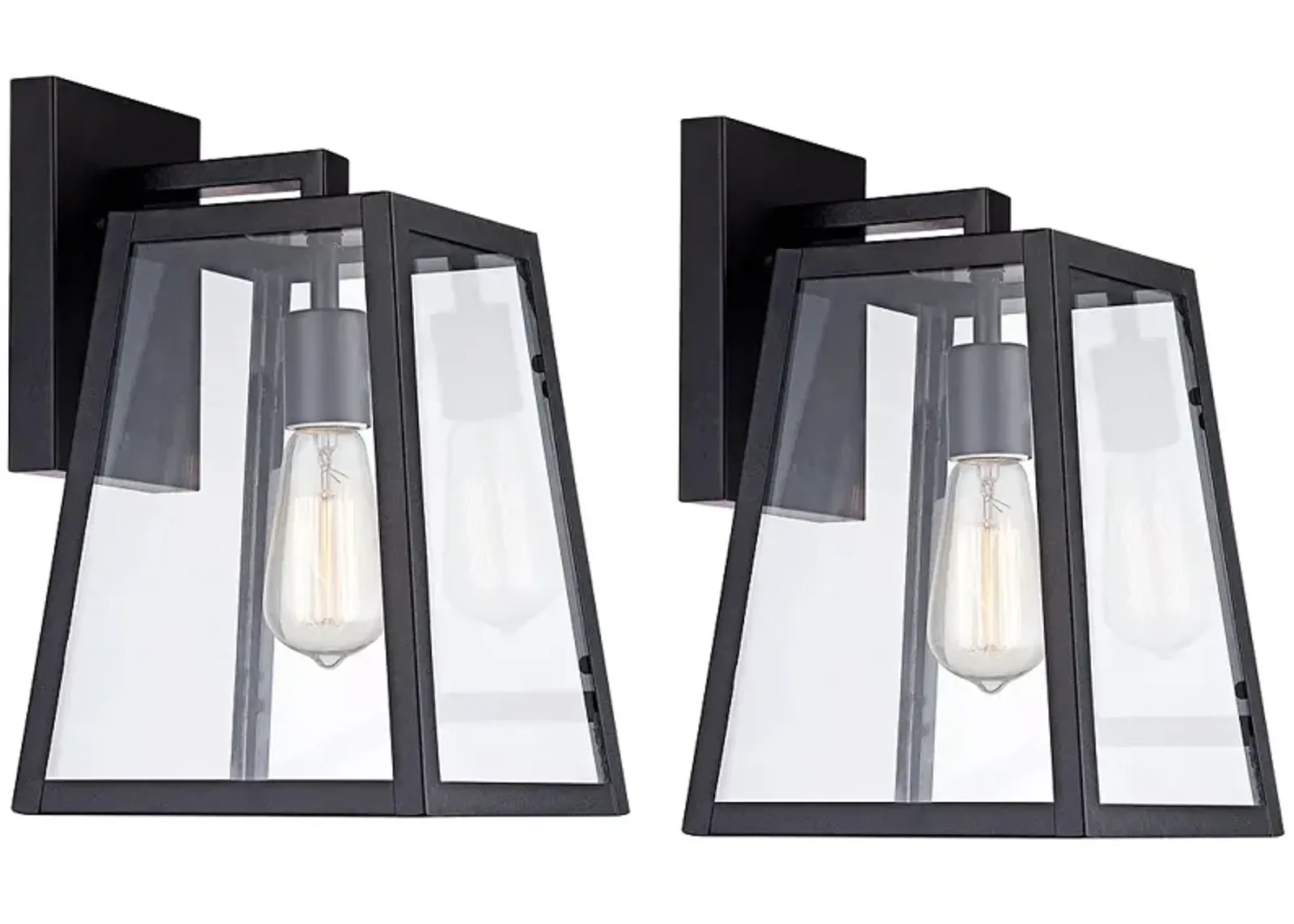 Arrington 13" High Glass and Mystic Black Wall Sconce Set of 2