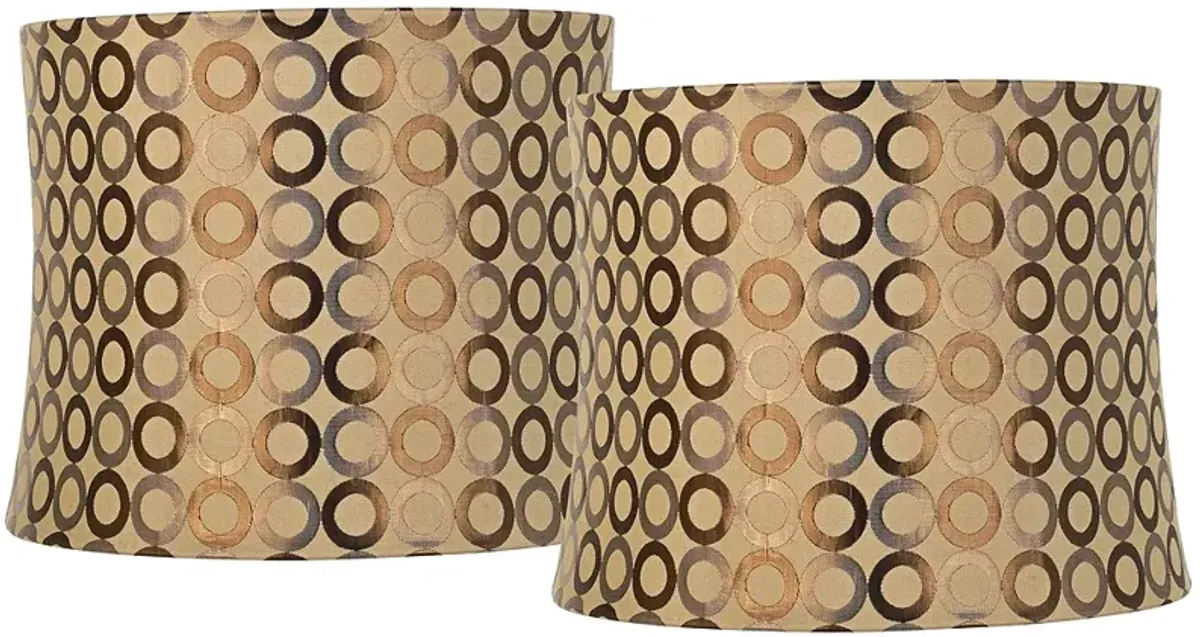 Copper Circles Set of 2 Drum Lamp Shades 13x14x11 (Spider)