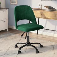 Alby Green Velvet Adjustable Swivel Office Chair