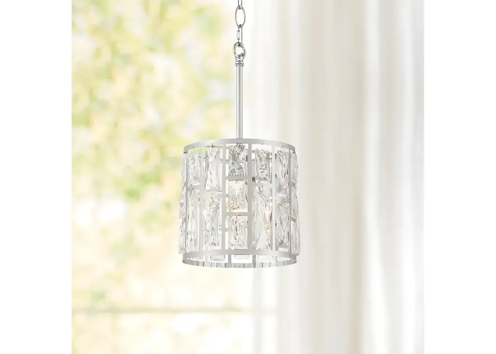 Vienna Full Spectrum Sofie 8 1/2" Chrome Crystal Mini Pendant Light