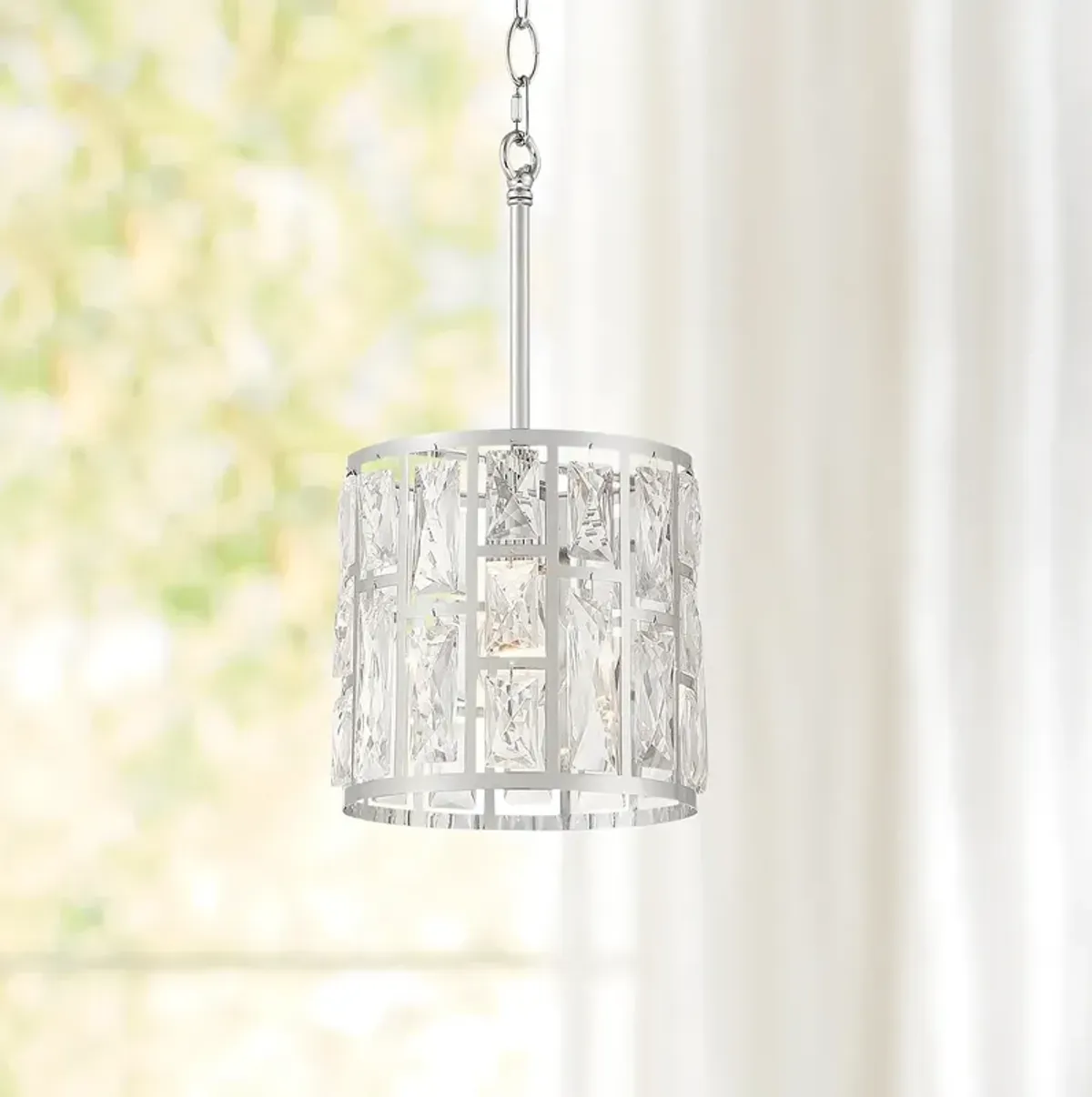 Vienna Full Spectrum Sofie 8 1/2" Chrome Crystal Mini Pendant Light