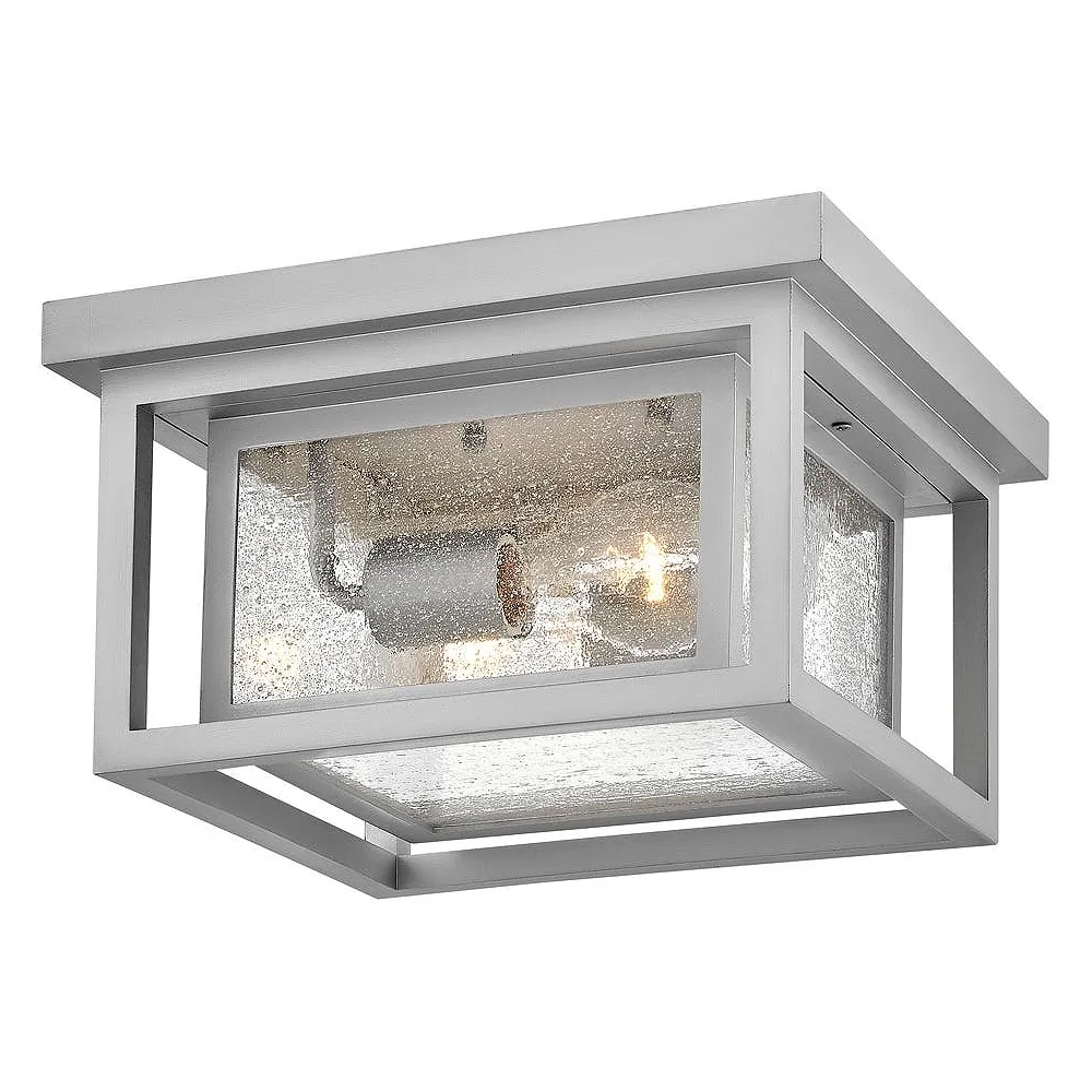 Hinkley Republic 11" Wide Satin Nickel Outdoor Ceiling Light