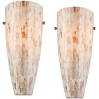 Possini Euro 11 3/4" High Mother of Pearl Mosaic Wall Sconces Set of 2