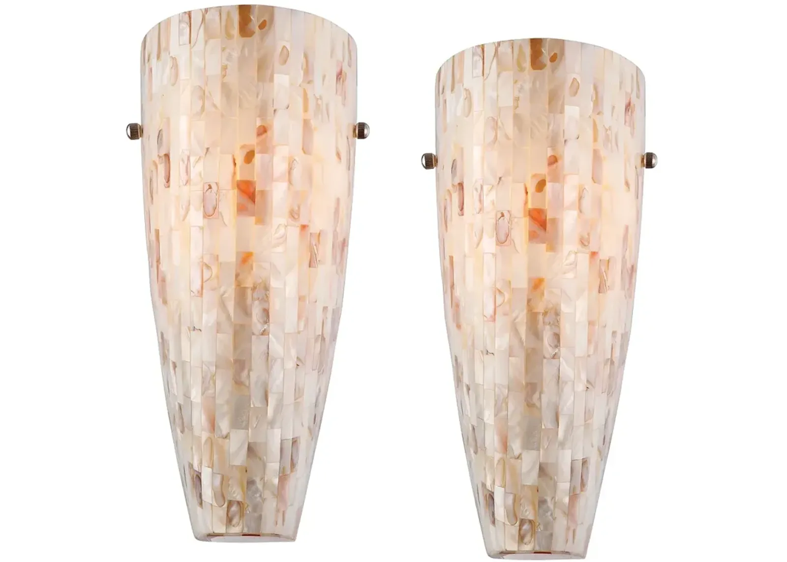 Possini Euro 11 3/4" High Mother of Pearl Mosaic Wall Sconces Set of 2