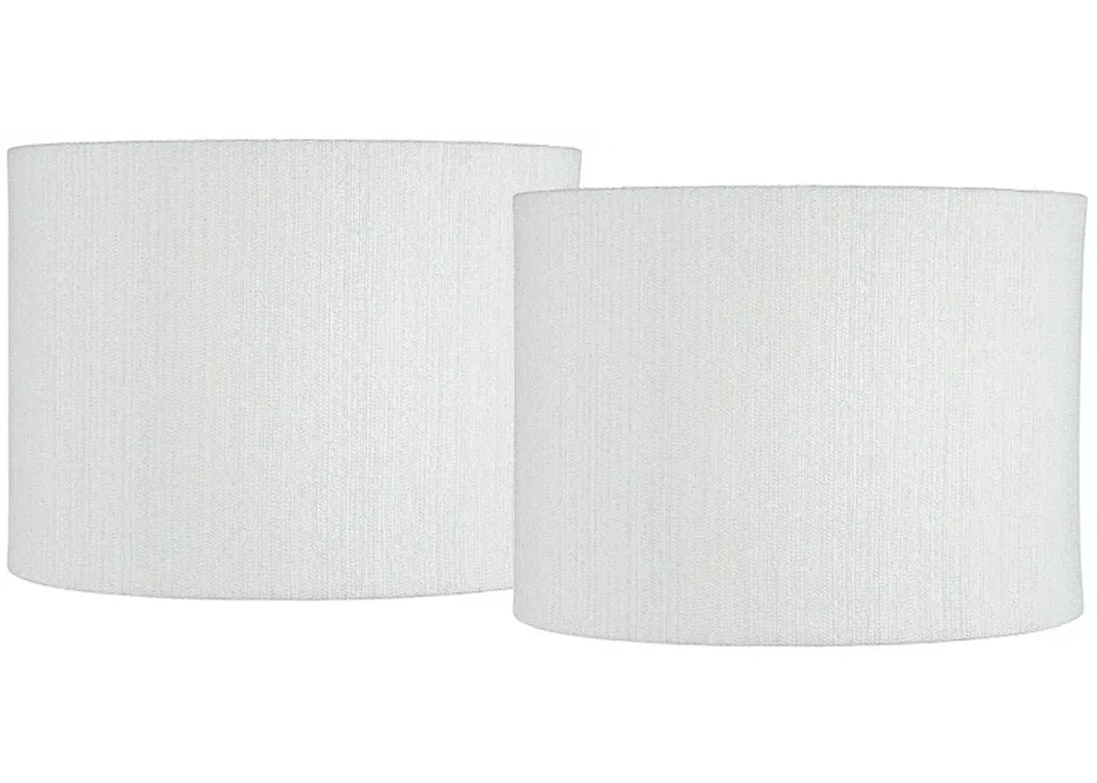 White Weave Set of 2 Drum Lamp Shades 15x15x11 (Spider)