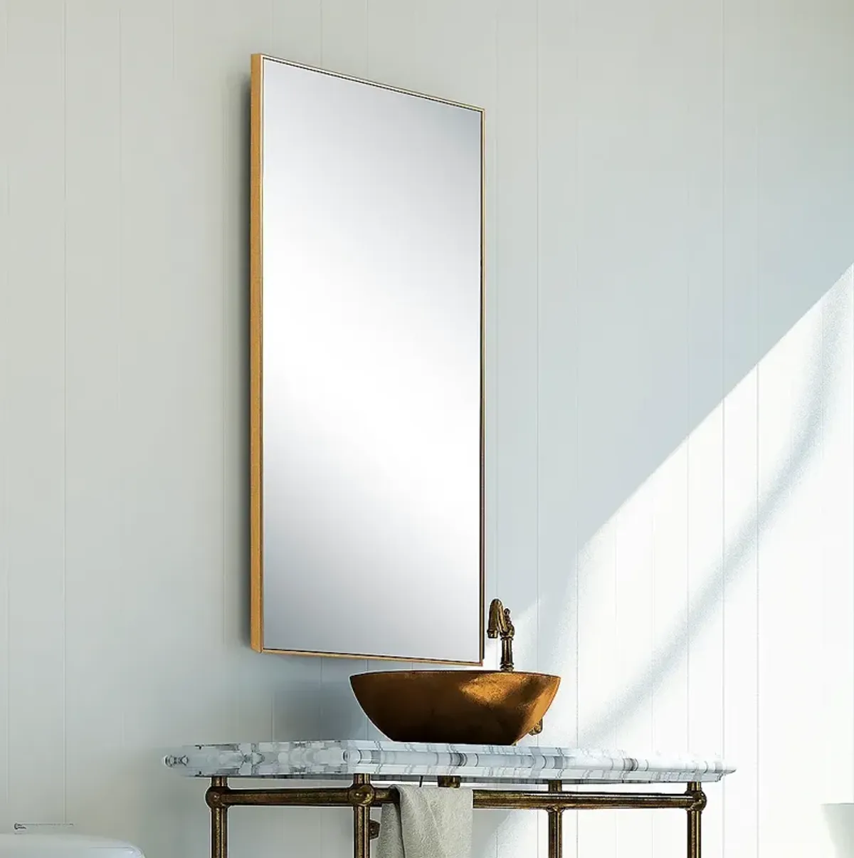 Noble Park Reid Gold 20" x 40" Rectangular Wall Mirror