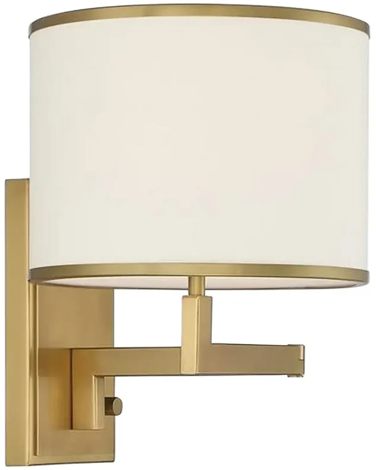 Crystorama Madison 13" HIgh Aged Brass Plug-In Swing Arm Wall Lamp