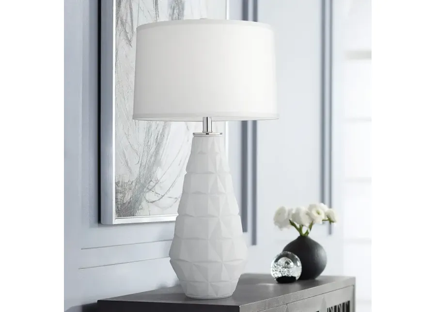 Starburst Matte White Geometric Table Lamp