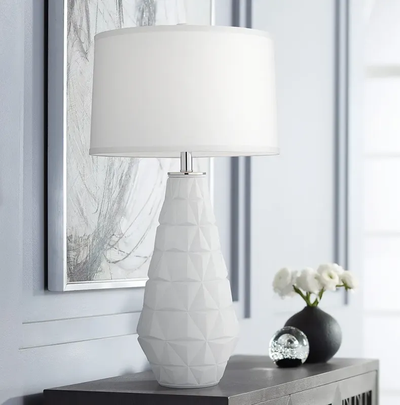 Starburst Matte White Geometric Table Lamp