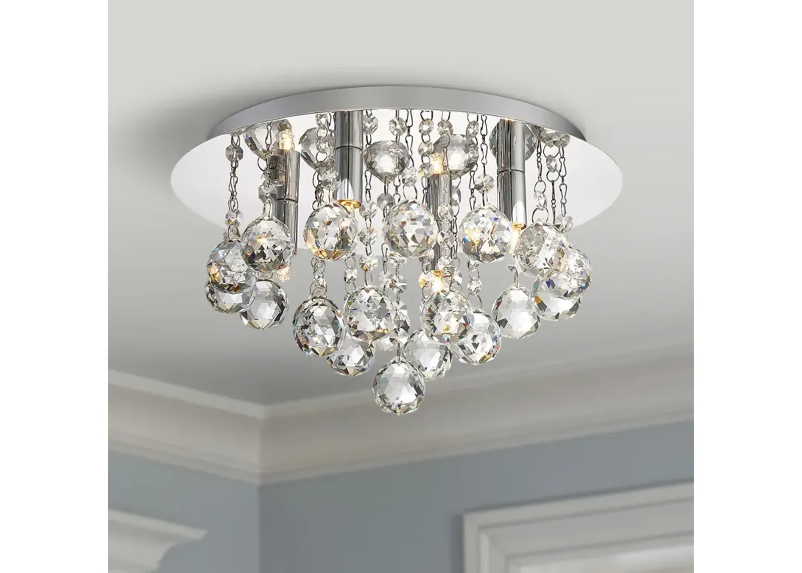 Bordeaux 13 3/4" Wide Polished Chrome 4-Light Ceiling Light