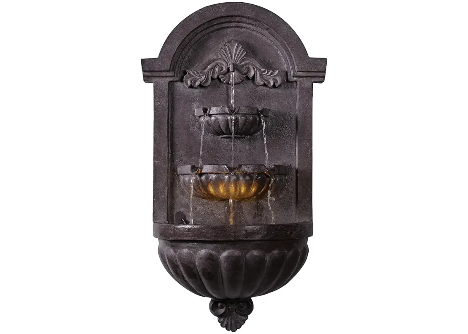 San Pablo 34 1/4" High Plum Bronze Outdoor LED Wall Fountain