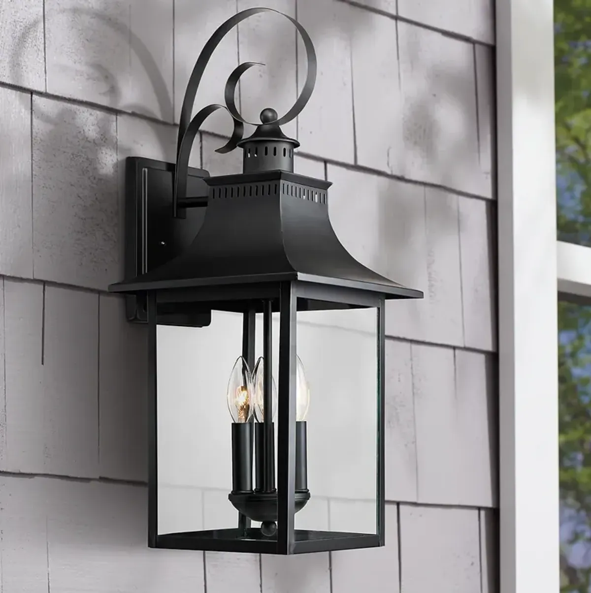 Quoizel Chancellor 23 1/2"H Mystic Black Outdoor Wall Light