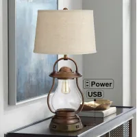 Franklin Iron Works 27" Night Light Lamp with USB Workstation Base