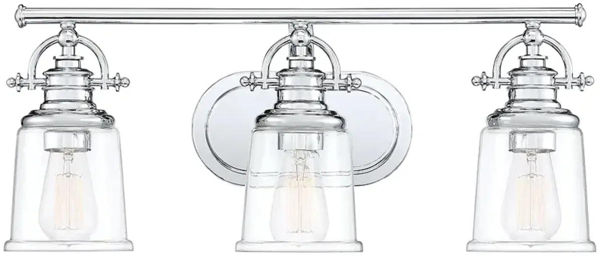 Quoizel Grant 23" Wide Polished Chrome 3-Light Bath Light