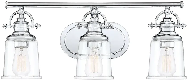 Quoizel Grant 23" Wide Polished Chrome 3-Light Bath Light