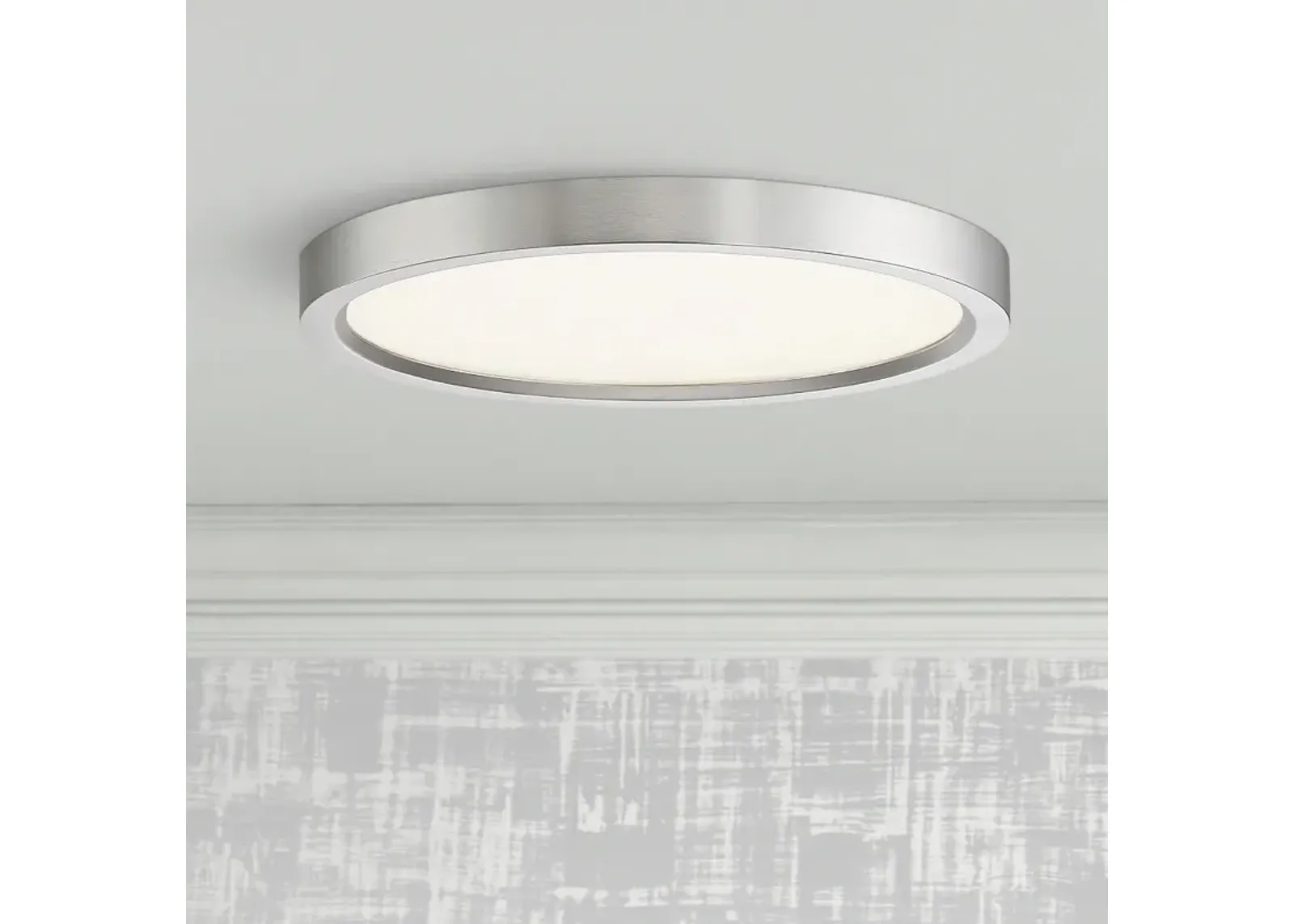 Quoizel Outskirt 11" Wide Brushed Nickel LED Ceiling Light