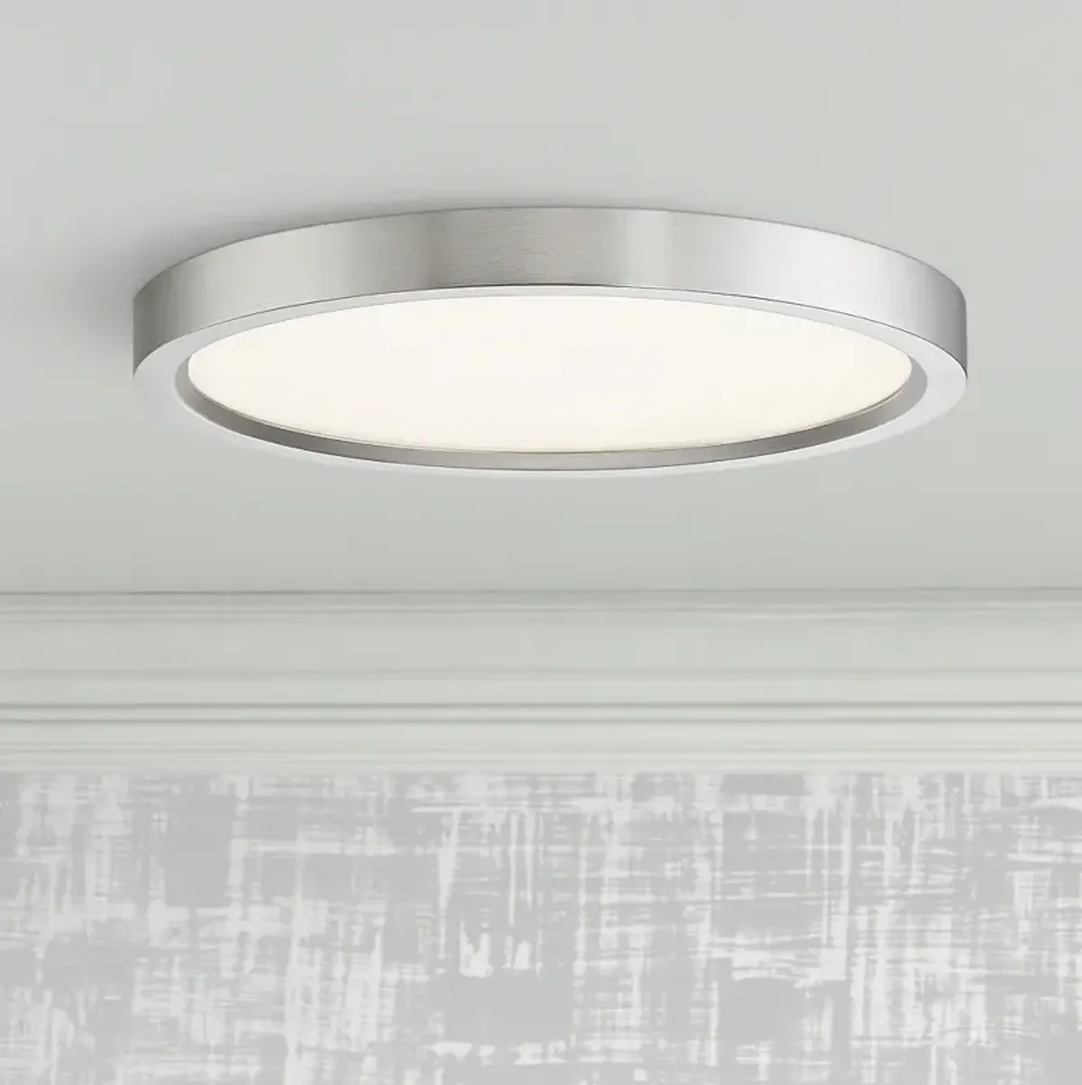 Quoizel Outskirt 11" Wide Brushed Nickel LED Ceiling Light