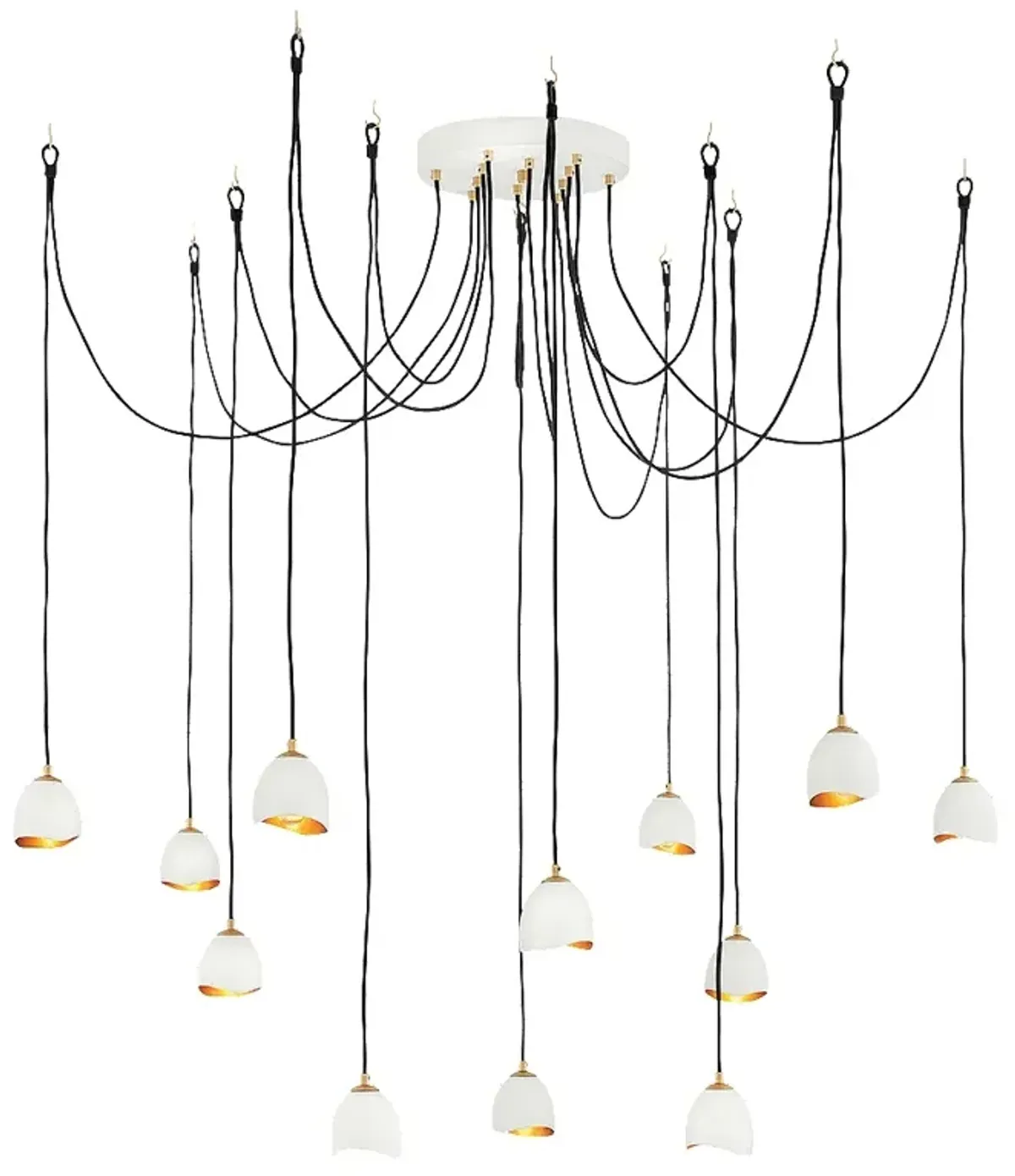 Hinkley Nula 60"W Shell White 12-Light Multi-Tier Chandelier