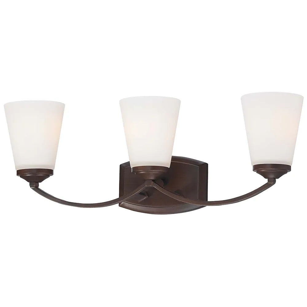 Overland Park 22 3/4" Wide Vintage Bronze 3-Light Bath Light