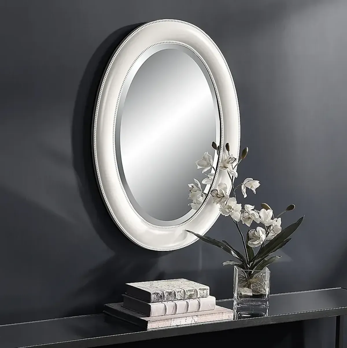 Noble Park Madison Pure White 22 1/4" x 29 1/4" Wall Mirror
