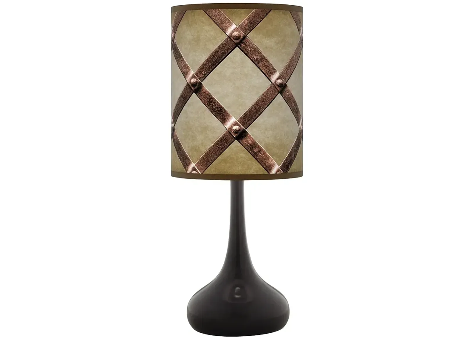 Metal Weave Giclee Black Droplet Table Lamp