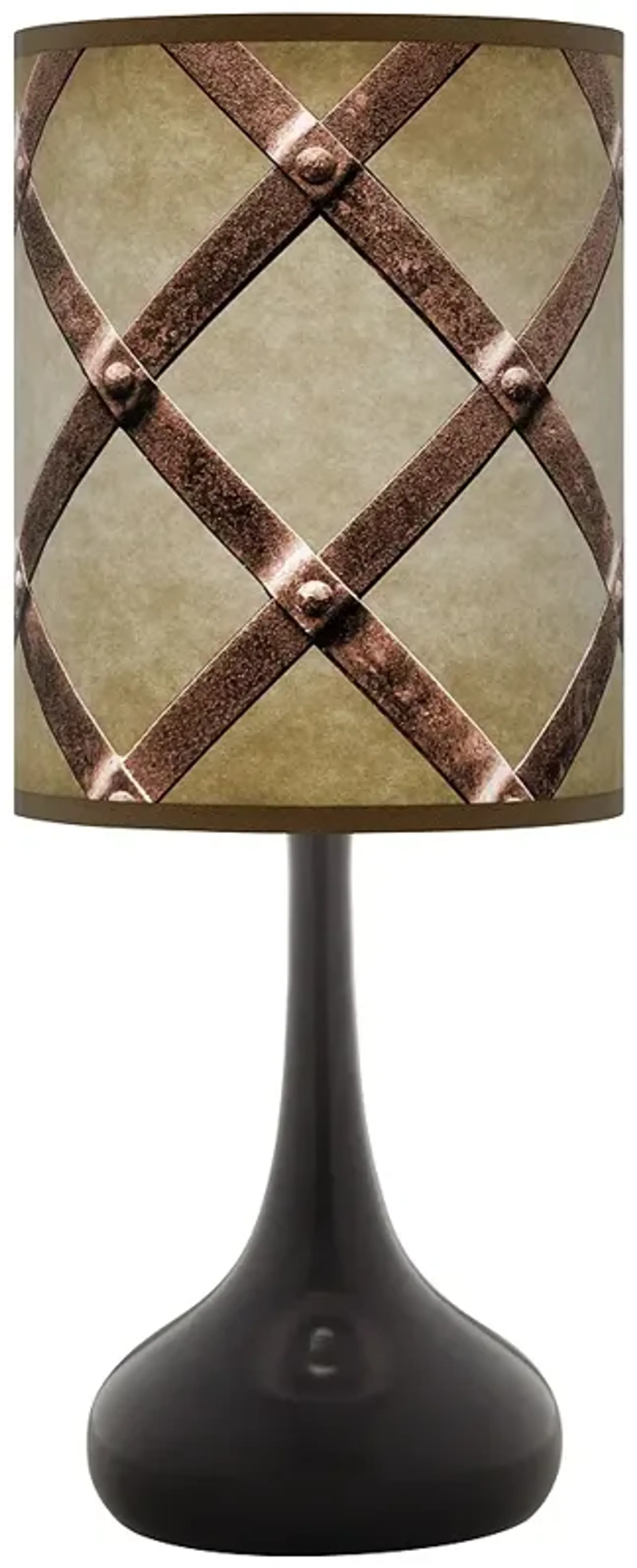 Metal Weave Giclee Black Droplet Table Lamp