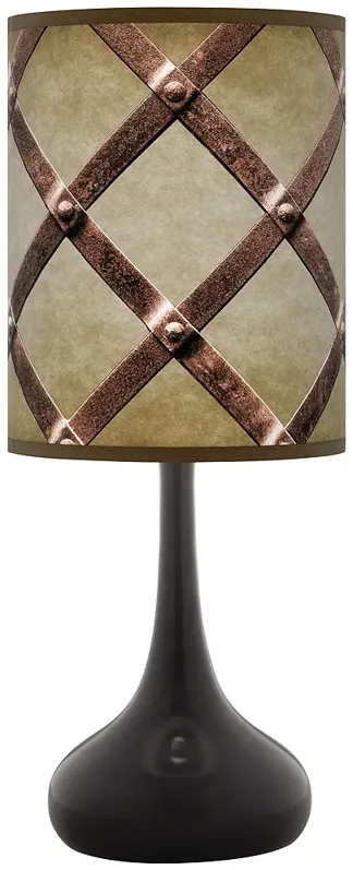 Metal Weave Giclee Black Droplet Table Lamp