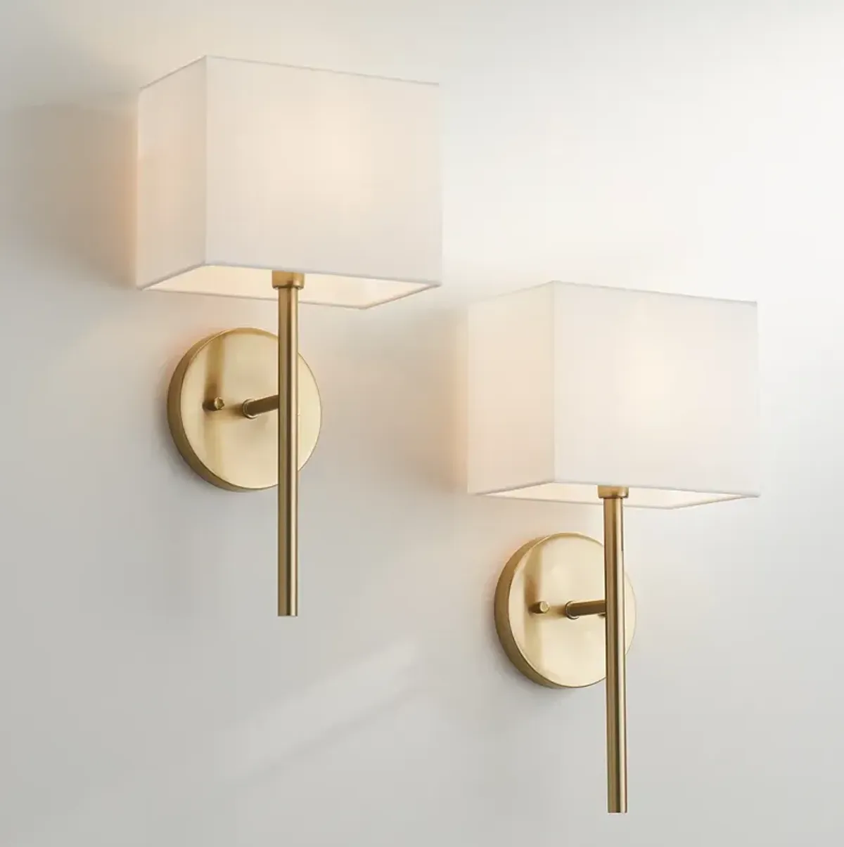 Possini Euro Favreau 16 1/4" High Warm Brass Wall Sconce Set of 2