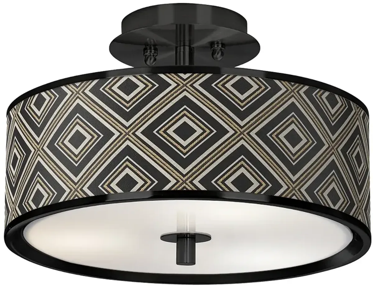 Rhythm Black 14" Wide Ceiling Light