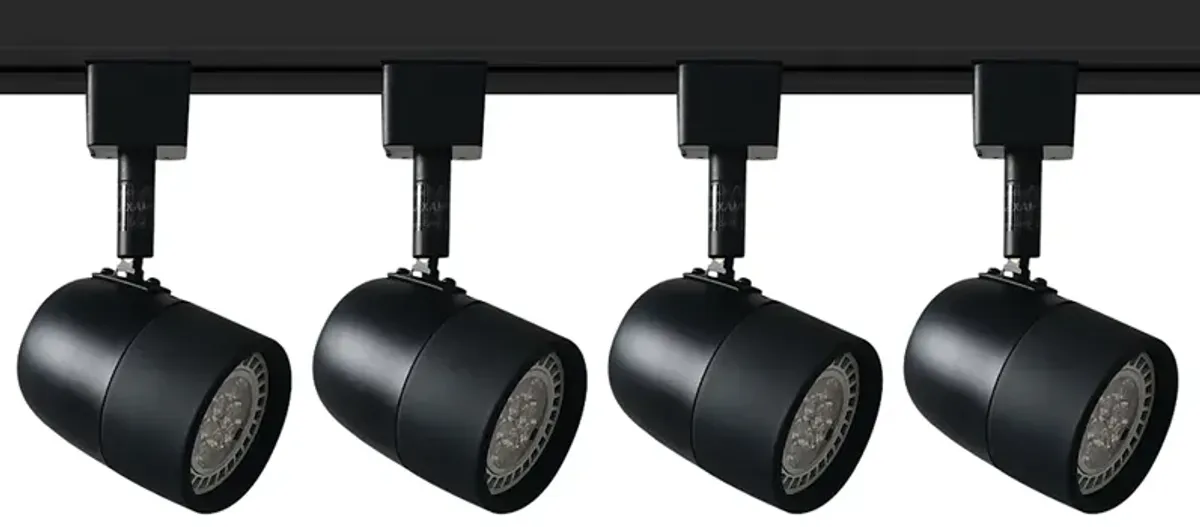 Pro Track Dylan Black 8.5W LED 4-Light Track Head for Halo Systems