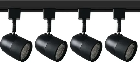 Pro Track Dylan Black 8.5W LED 4-Light Track Head for Halo Systems