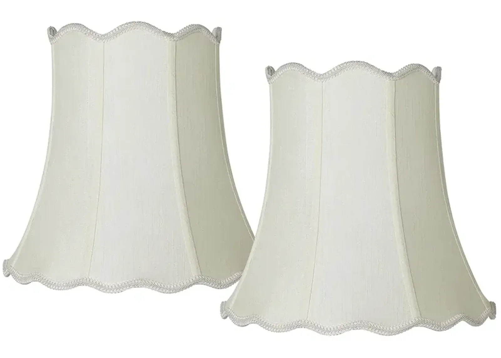 Imperial Creme Scallop Bell Lamp Shade 10x16x15 (Spider) Set of 2