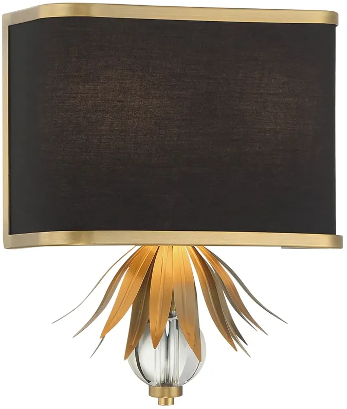 Caprio 13 1/4"H Natural Brushed Brass 2-Light Wall Sconce