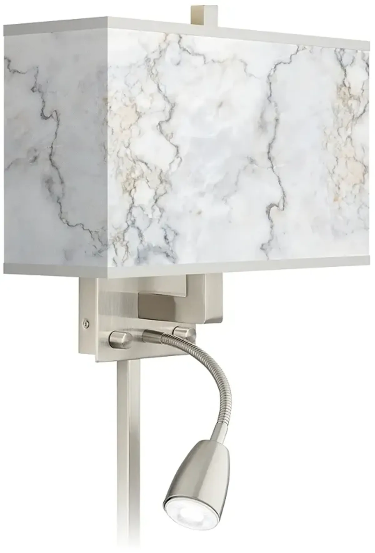 Marble Glow Giclee Glow LED Reading Light Plug-In Sconce