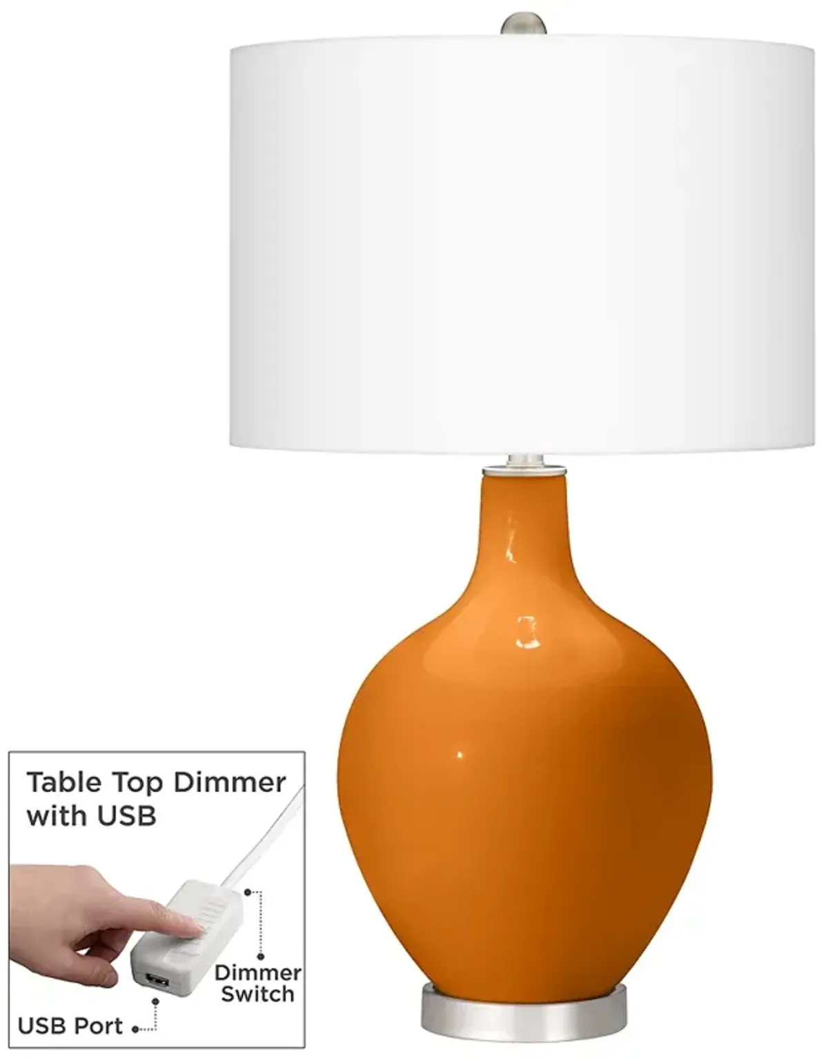 Color Plus Ovo 28 1/2" High Cinnamon Spice Table Lamp with USB Dimmer