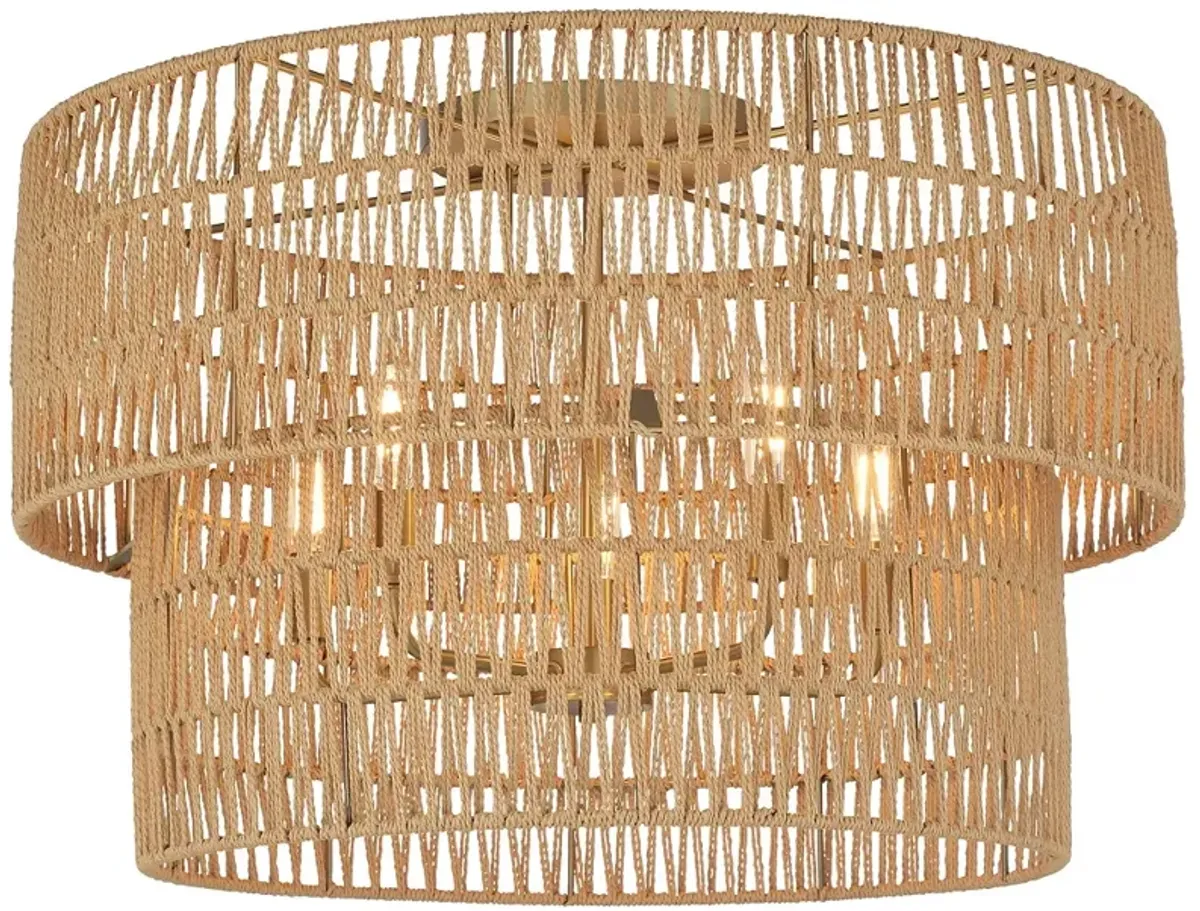 Minka-Lavery Bungalow Heaven 5-Light Soft Brass Flush Mount