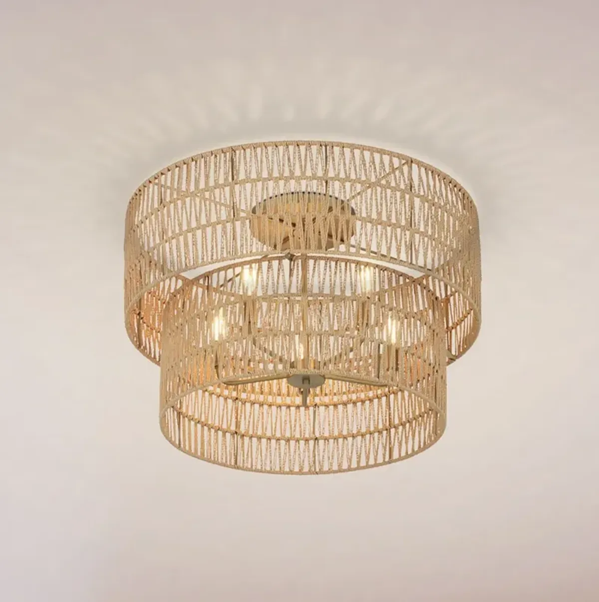 Bungalow Heaven 26" Wide Soft Brass 5-Light Ceiling Light