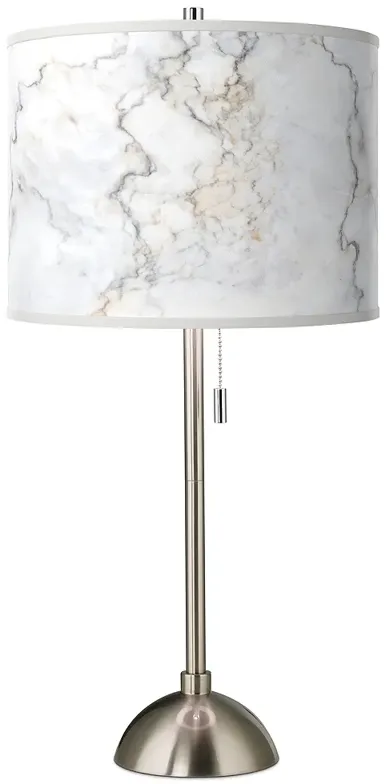 Marble Glow Giclee Brushed Nickel Table Lamp