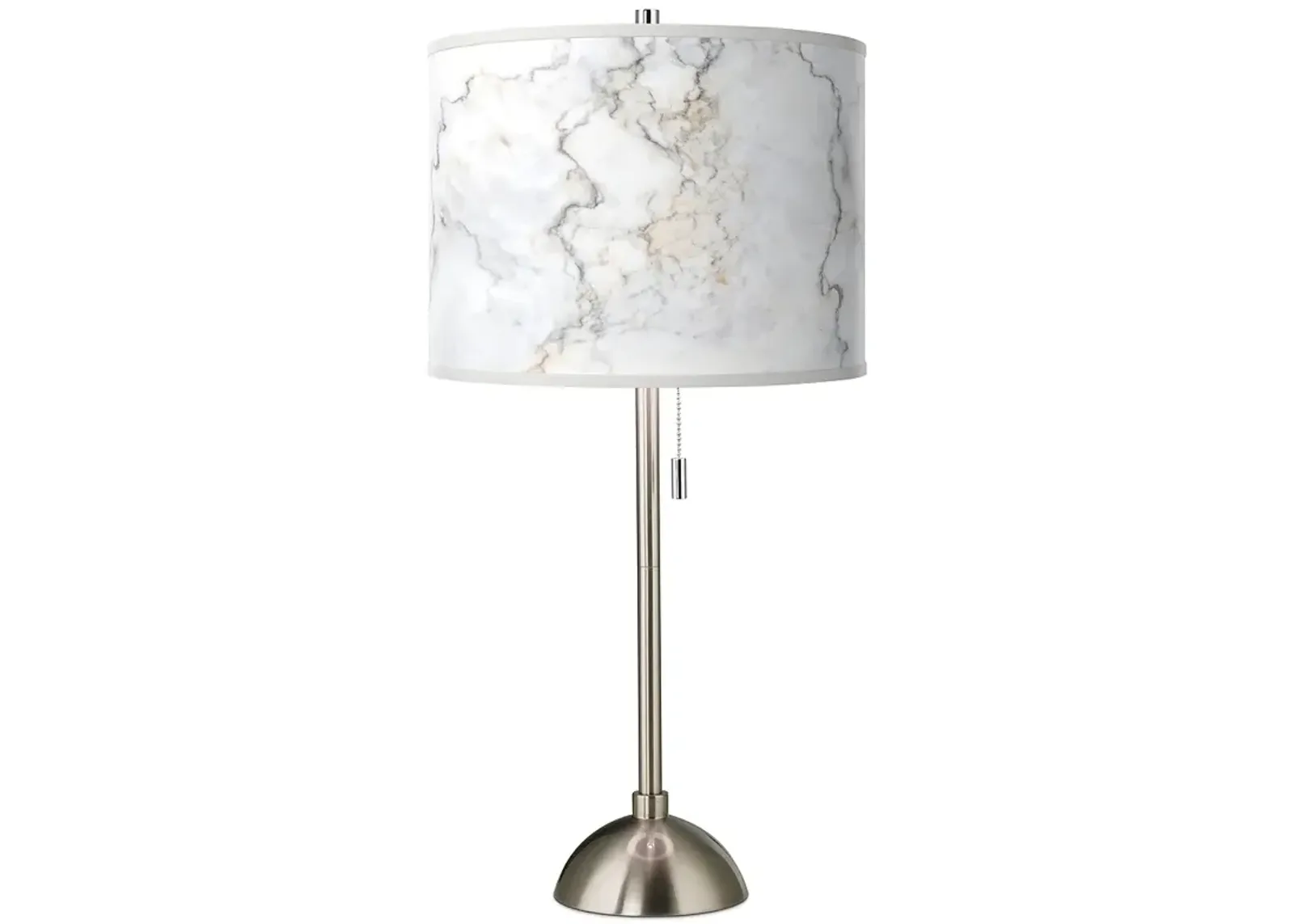 Marble Glow Giclee Brushed Nickel Table Lamp