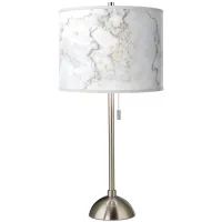 Marble Glow Giclee Brushed Nickel Table Lamp