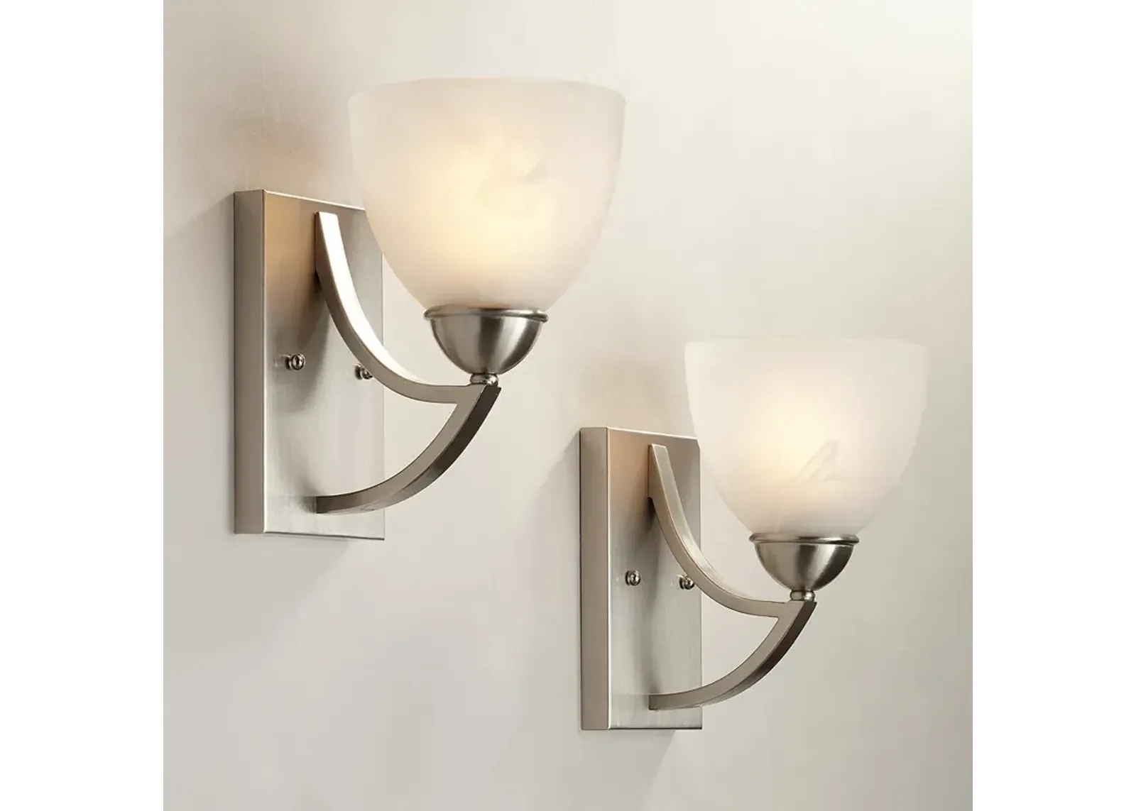 Possini Euro Milbury 9" High Marbleized Glass Wall Sconce Set of 2