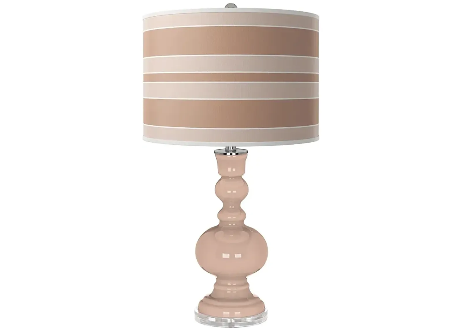 Italian Coral Bold Stripe Apothecary Table Lamp