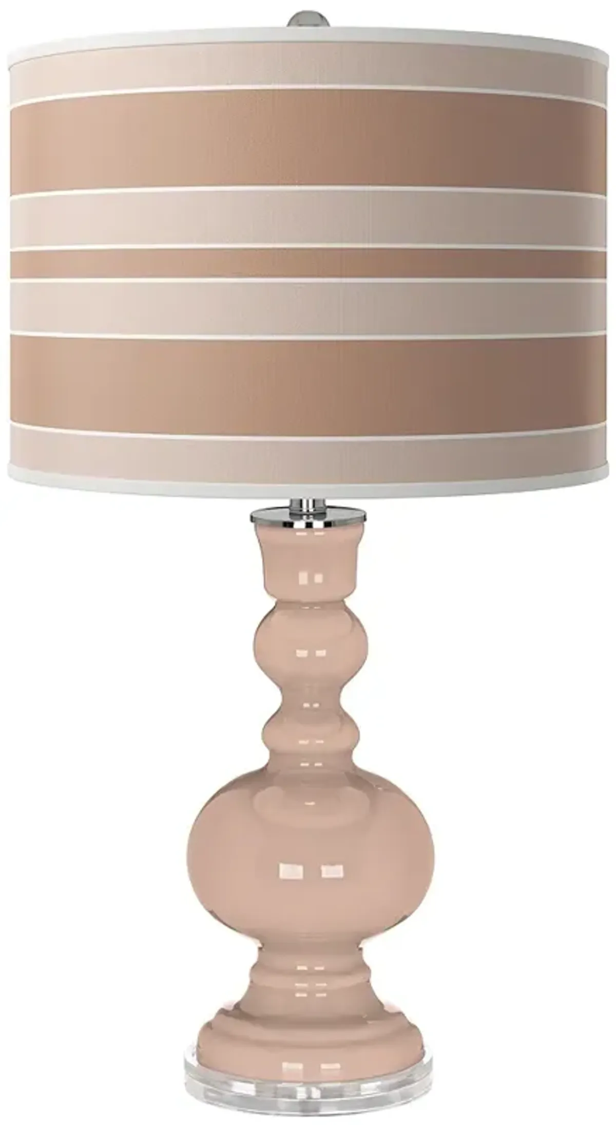 Italian Coral Bold Stripe Apothecary Table Lamp